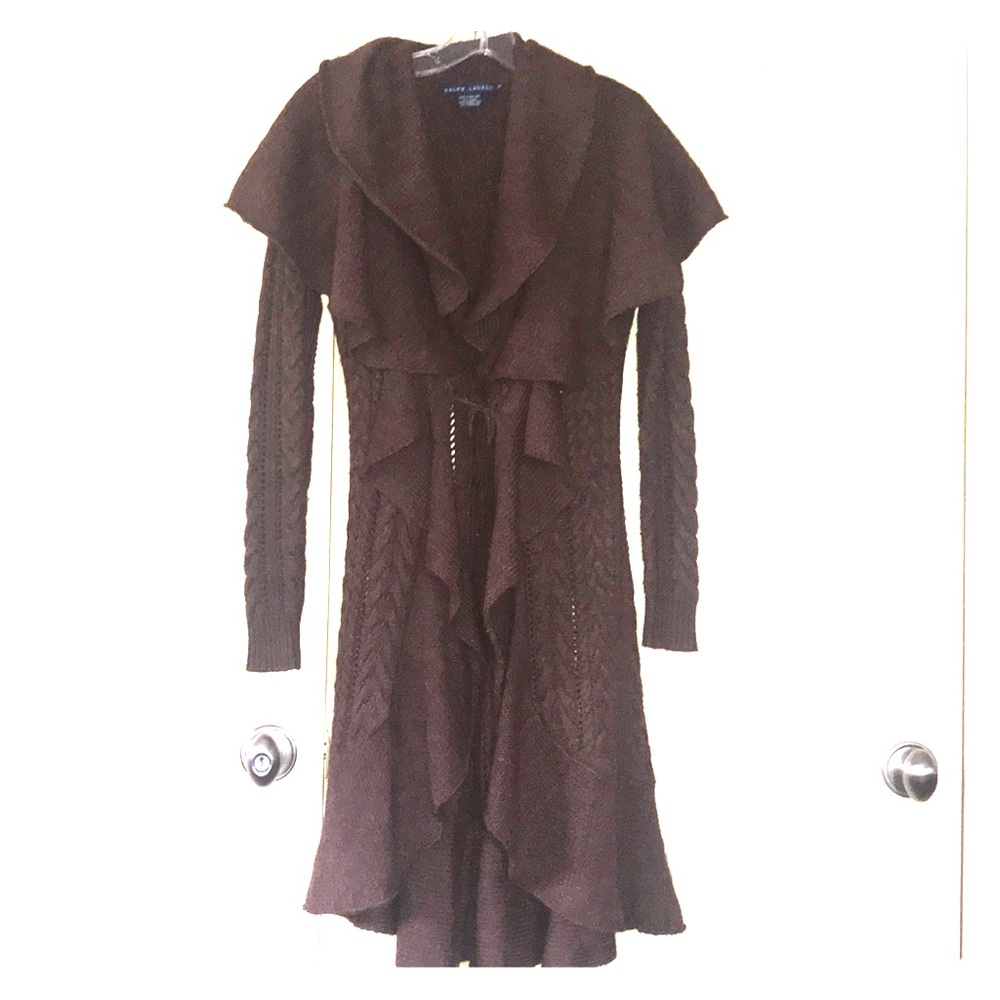Ralph Lauren Alpaca Wool Ruffled Cardigan